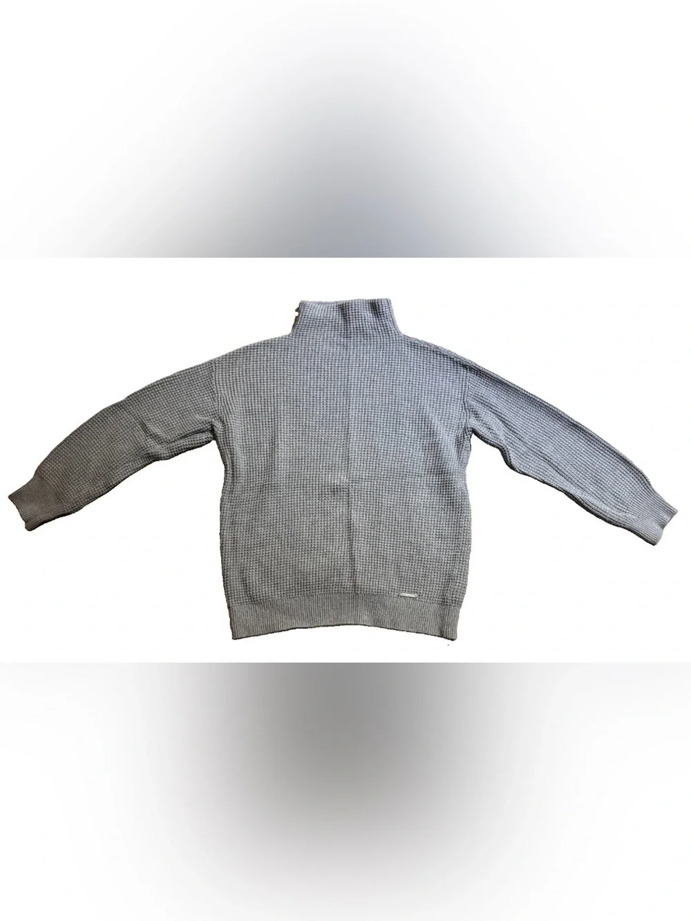 Michael Kors Small Gray Waffle Knit Mock Neck Sweater